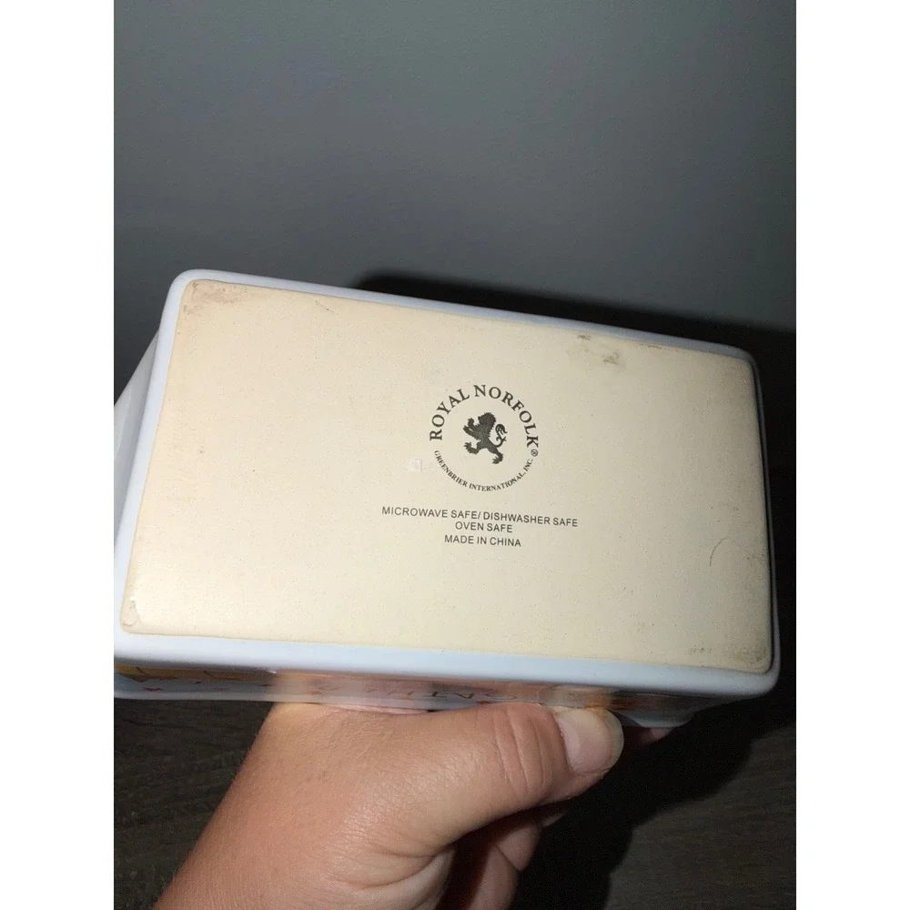 Royal Norfolk Gather Fall Harvest Stoneware Loaf Pan White Ceramic Autumn Baker